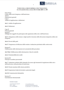 CODICE DELLA CRISI DI IMPRESA E DELL’INSOLVENZA